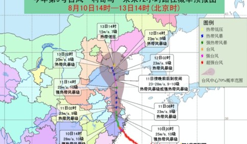 9号台风“利奇马”最新预报！以每小时18公里速度向偏北方向移动