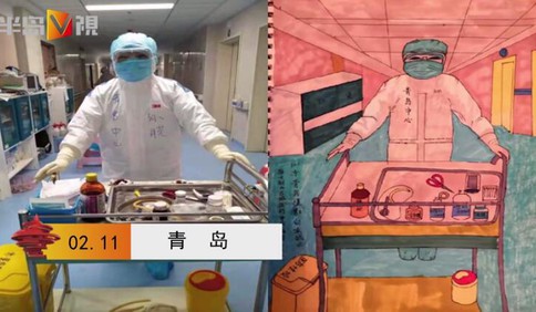 半島V視｜阿姨去了武漢，隔離病房很辛苦，我給她畫幅畫