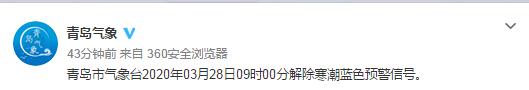 【28】大风、寒潮预警全部解除 3月28日青岛市区最低6℃