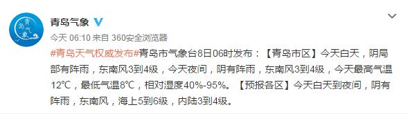 应约■冷空气“应约”而至 青岛发布大风蓝色预警迎来降温阴雨天气