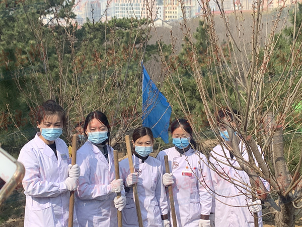 『市南区』市南区组织义务植树活动 白衣天使种下66株樱花树