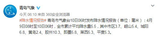 「10」4月10日青岛内陆地区最低3℃还有阵雨 杨柳飞絮将进入高发期注意防护