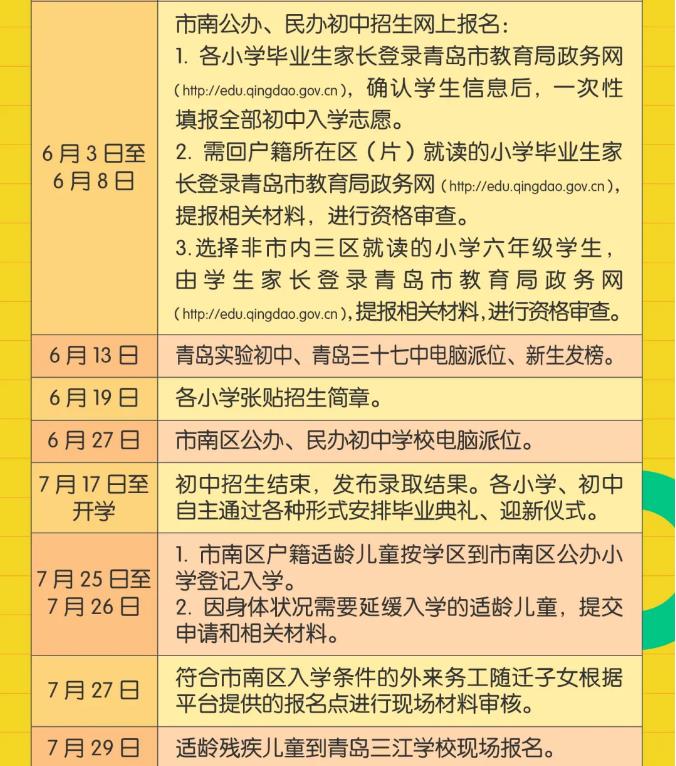 市南区公布2020年义务教育招生政策 公民同招办法确定