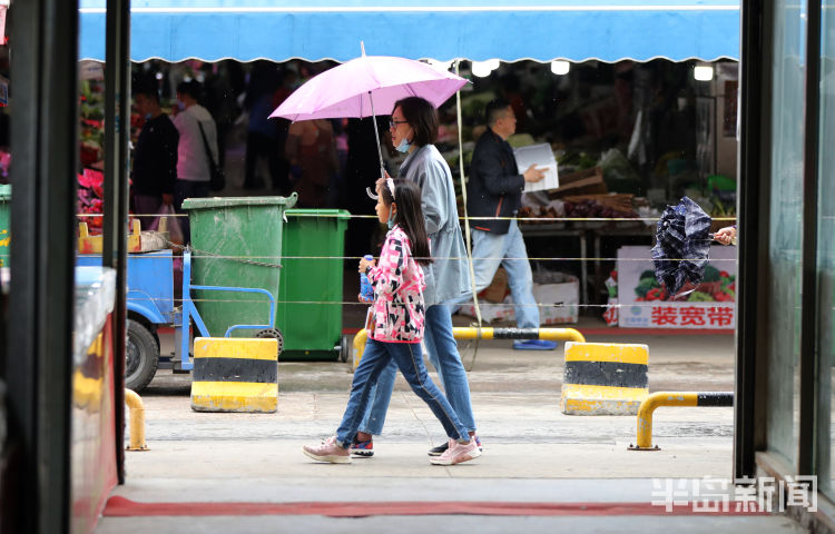 凉意青岛：小雨润如酥 周末添凉意