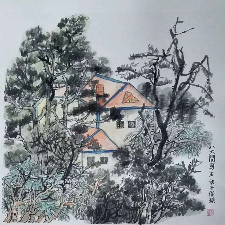 山水潋滟春色好 花鸟虫鱼也动人 孙俊英国画作品欣赏
