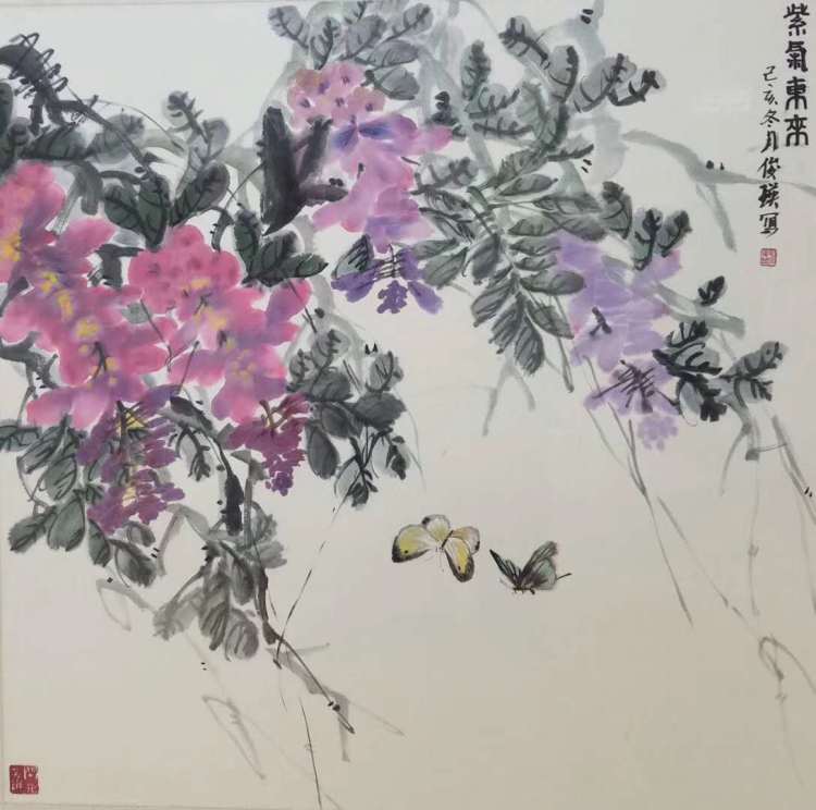 山水潋滟春色好 花鸟虫鱼也动人 孙俊英国画作品欣赏