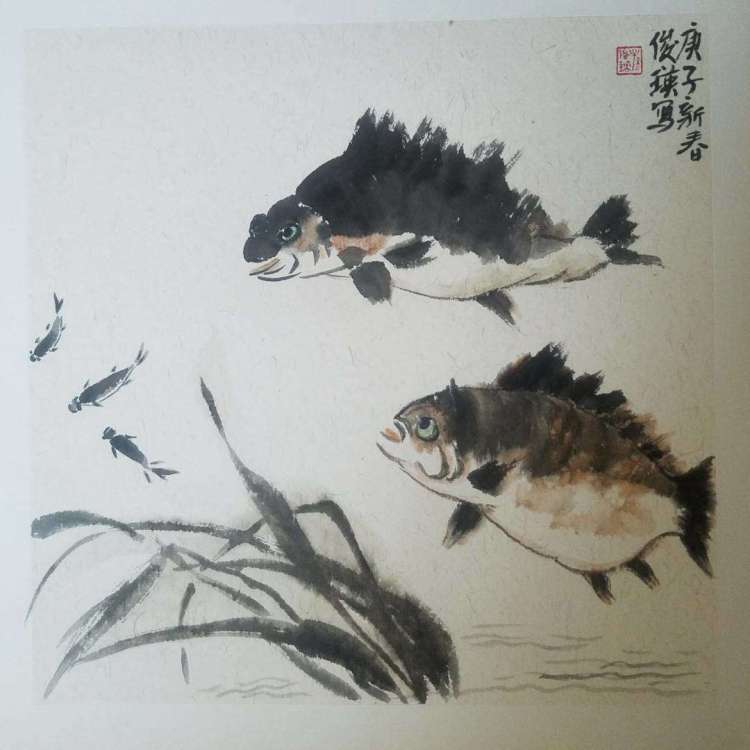 山水潋滟春色好 花鸟虫鱼也动人 孙俊英国画作品欣赏