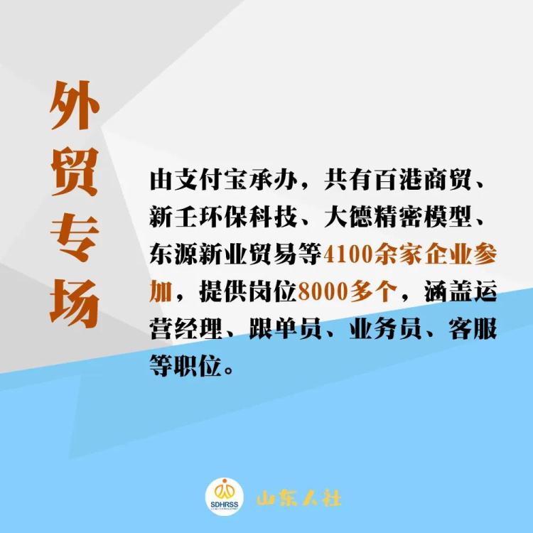 4.14个专场招聘等你来 共计4.1万家用人单位、30.3万个岗位
