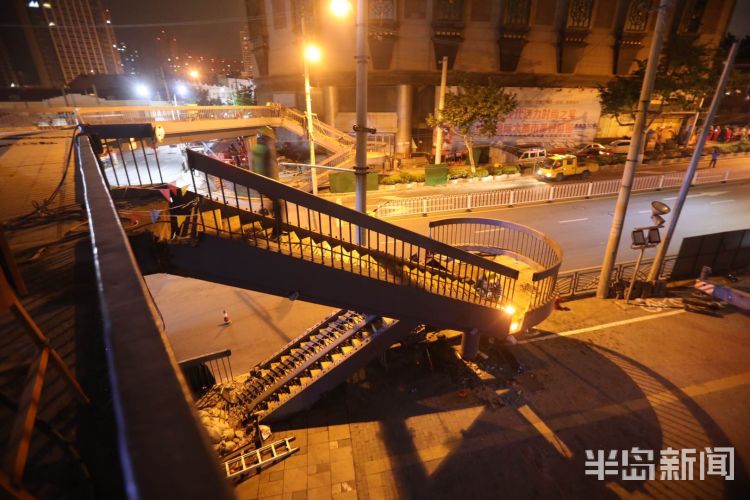 开拆中山路过街人行天桥正式开拆