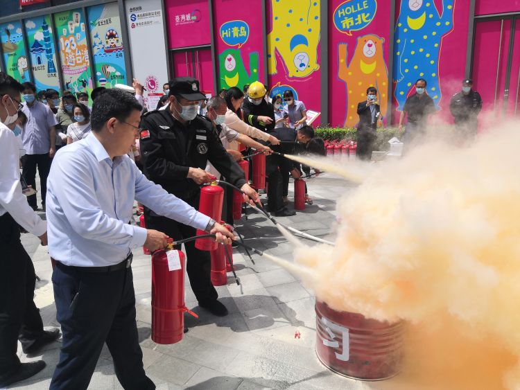 筑牢市北区敦化路街道联合“红色合伙人”单位开展消防安全应急演练活动