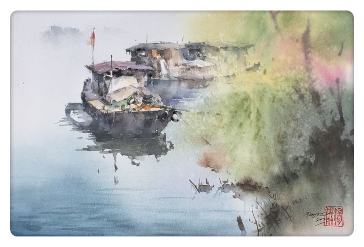 乡村、海港、老街……杨旭洲笔下的诗意世界