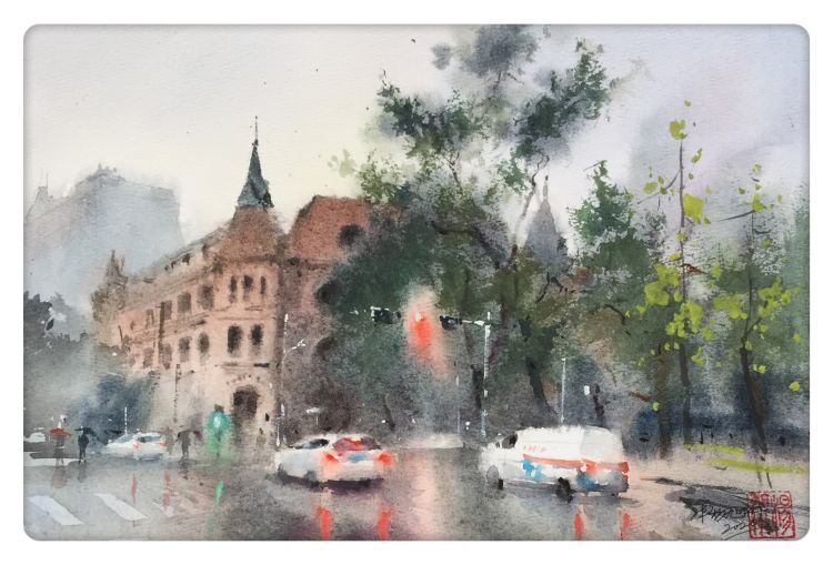 乡村、海港、老街……杨旭洲笔下的诗意世界