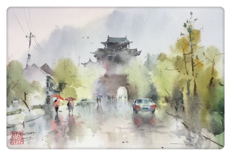 乡村、海港、老街……杨旭洲笔下的诗意世界