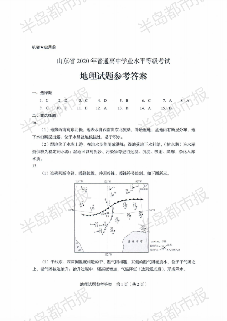 估分|2020山东高考试题和答案来了 快来估分