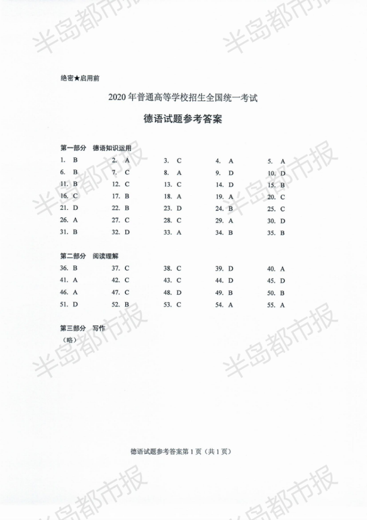 估分|2020山东高考试题和答案来了 快来估分