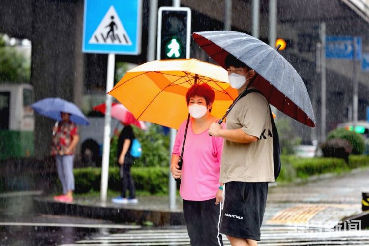 破浪|青岛市区连续两天降雨“破浪”出行 勿忘文明