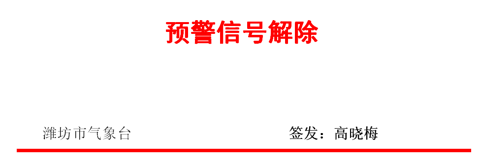 |潍坊暴雨黄色预警信号解除 强降水过程已基本结束
