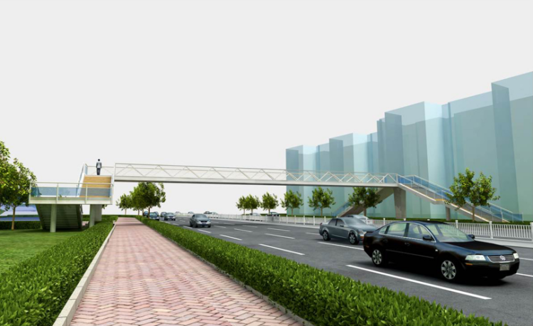 环湾|青岛环湾大道三座人行天桥正进行管线和绿化迁移