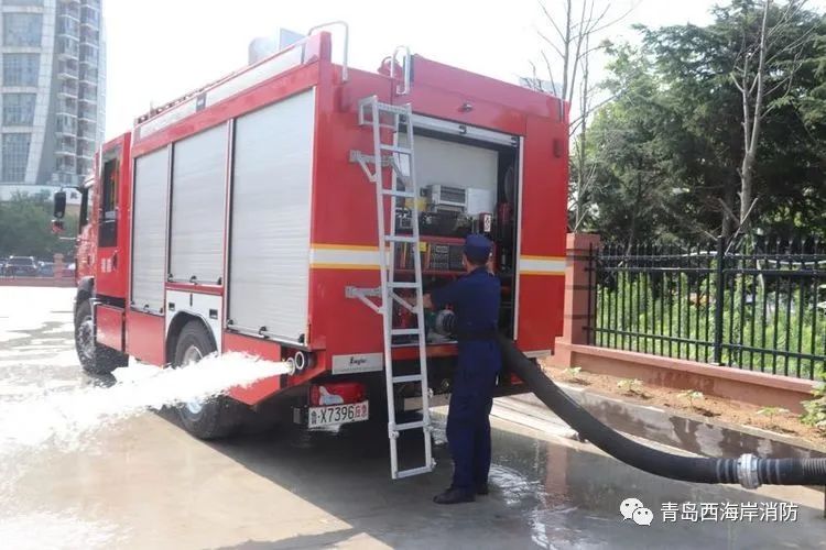 香江|青岛开发区大队香江路消防救援站积极开展执勤车辆器材性能测试