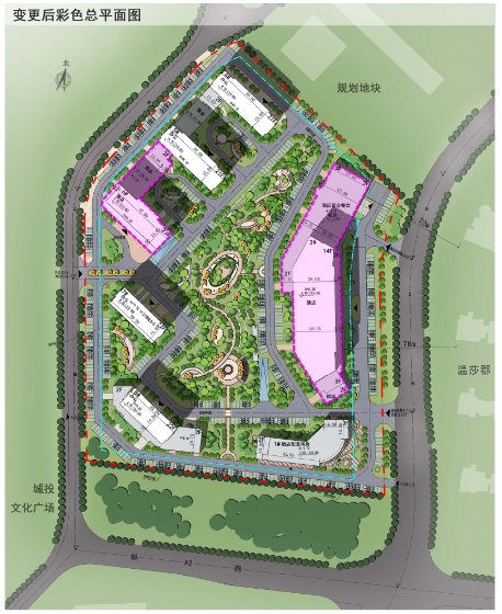 楼座|欢乐滨海城B-3-05B地块规划变更 部分楼座层数、面宽明显变化