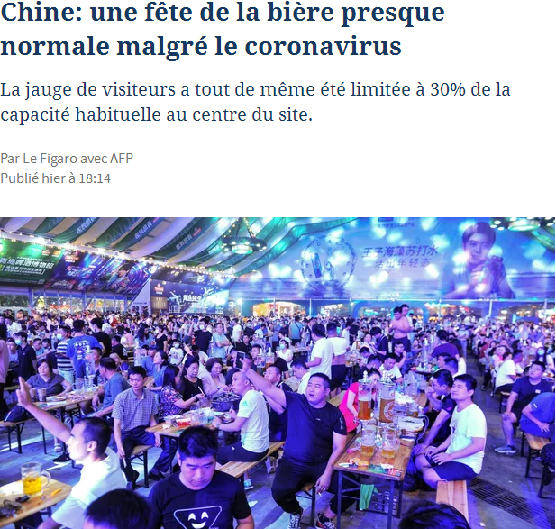 |法媒：中国疫情得到控制 青岛国际啤酒节游客放心畅饮