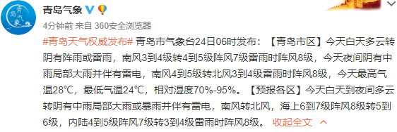 雨雨雨|暴雨+雷电+8级阵风！青岛未来一周雨雨雨…台风“巴威”要来？省防指办公室向青岛等七市发出重要提示