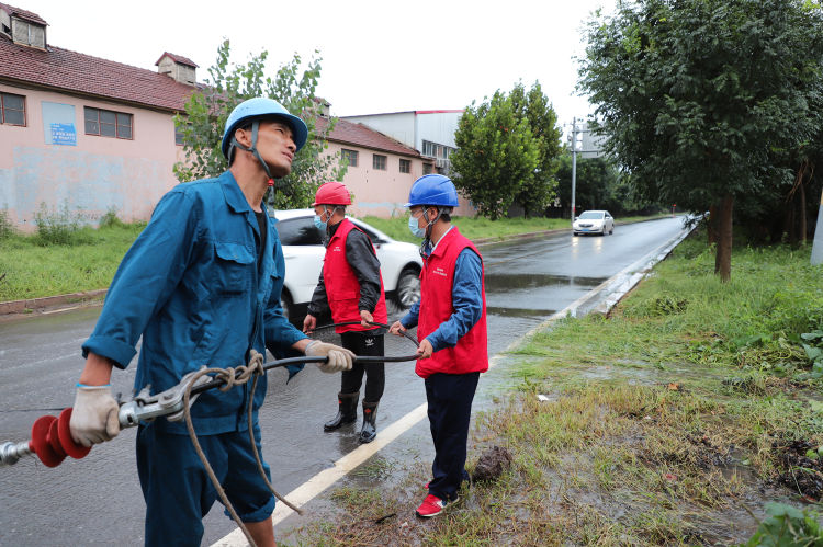 13|13条10千伏线路风雨中受损 即墨供电组建17支应急党员突击队重“织”电网