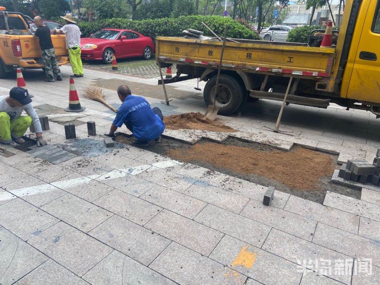 花坛|崂山区城市管理局启动海尔路南段道路西侧人行道改造工程