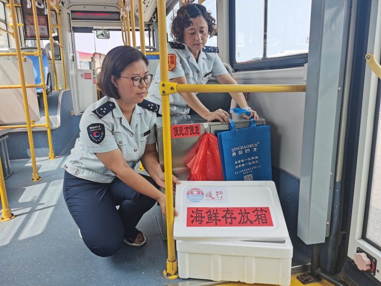 开海|青岛：开海尝鲜 公交车配备保鲜箱助力市民“扫货”