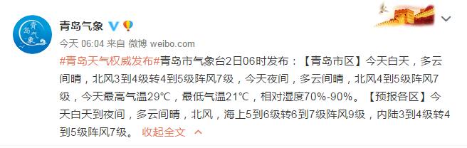 |台风“美莎克”2日影响山东东部海域！青岛多云间晴市区最高29℃ 秋姑娘的脚步到哪儿了？