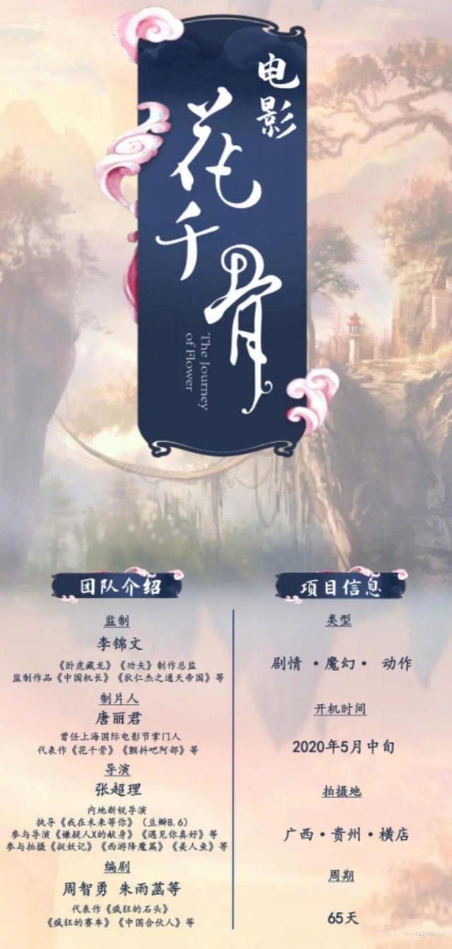 影版|影版《花千骨》官宣主创班底 网传陈都灵演花千骨