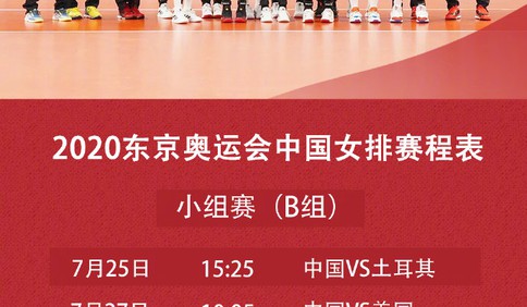收藏！东京奥运会中国女排赛程表发布，首战对阵土耳其队