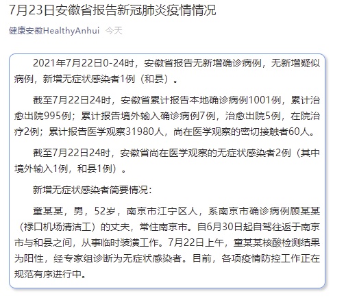 【安徽新增1例本土确诊病例
/安徽新增1例本土确诊病例多少】 【安徽新增1例本土确诊病例
/安徽新增1例本土确诊病例多少】
