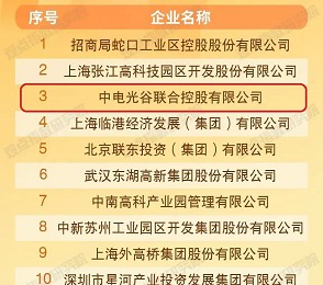 中电光谷荣获产城发展企业运营卓越表现第三名