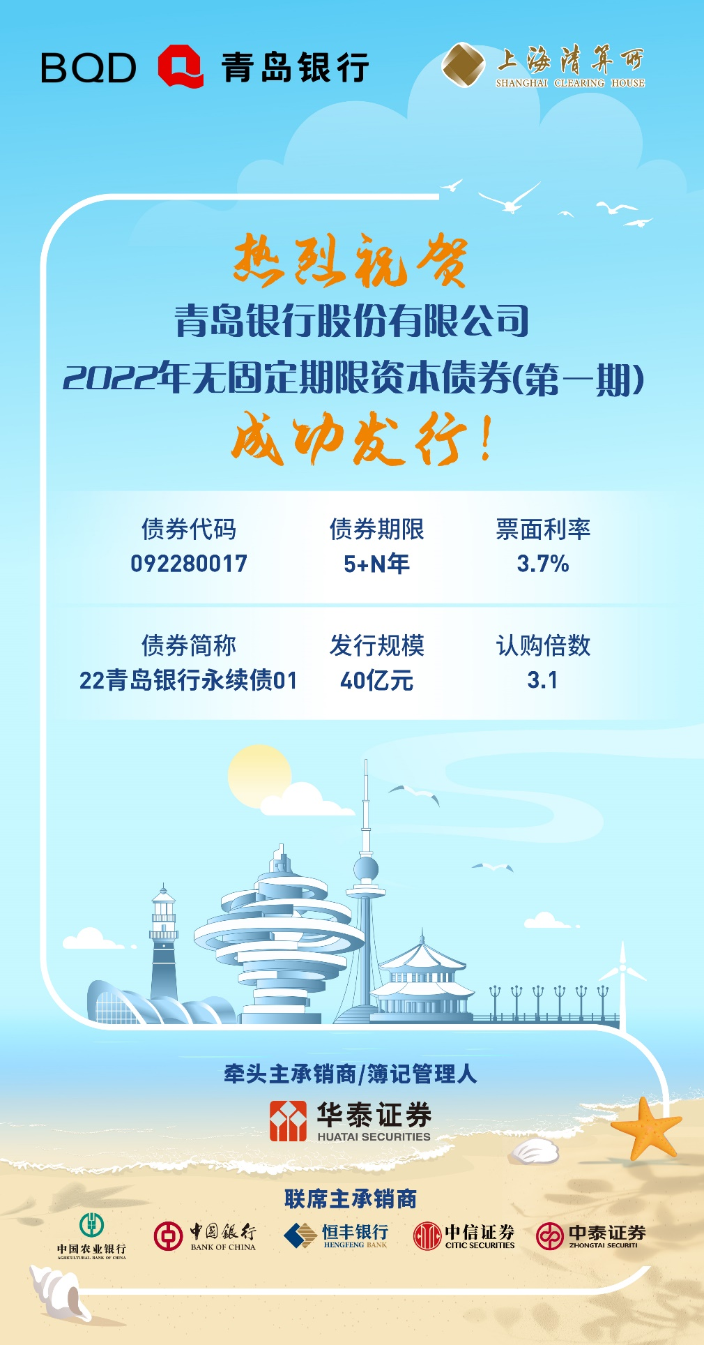 创新探索 实力强省 青岛银行成功发行首支永续债
