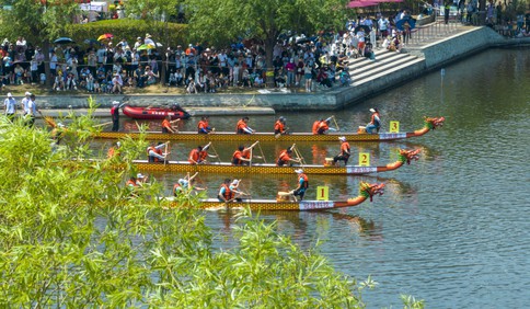 龙舟启航！劈波斩浪、喝彩连连