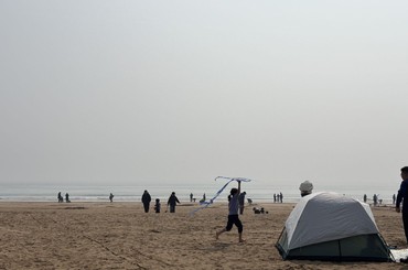 天氣回暖，海邊游玩
