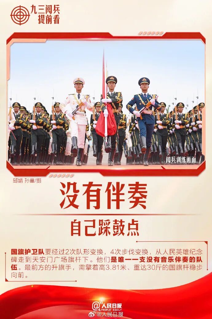 国旗护卫队没伴奏、礼炮炮手盲取盲送……9个细节提前解码九三阅兵