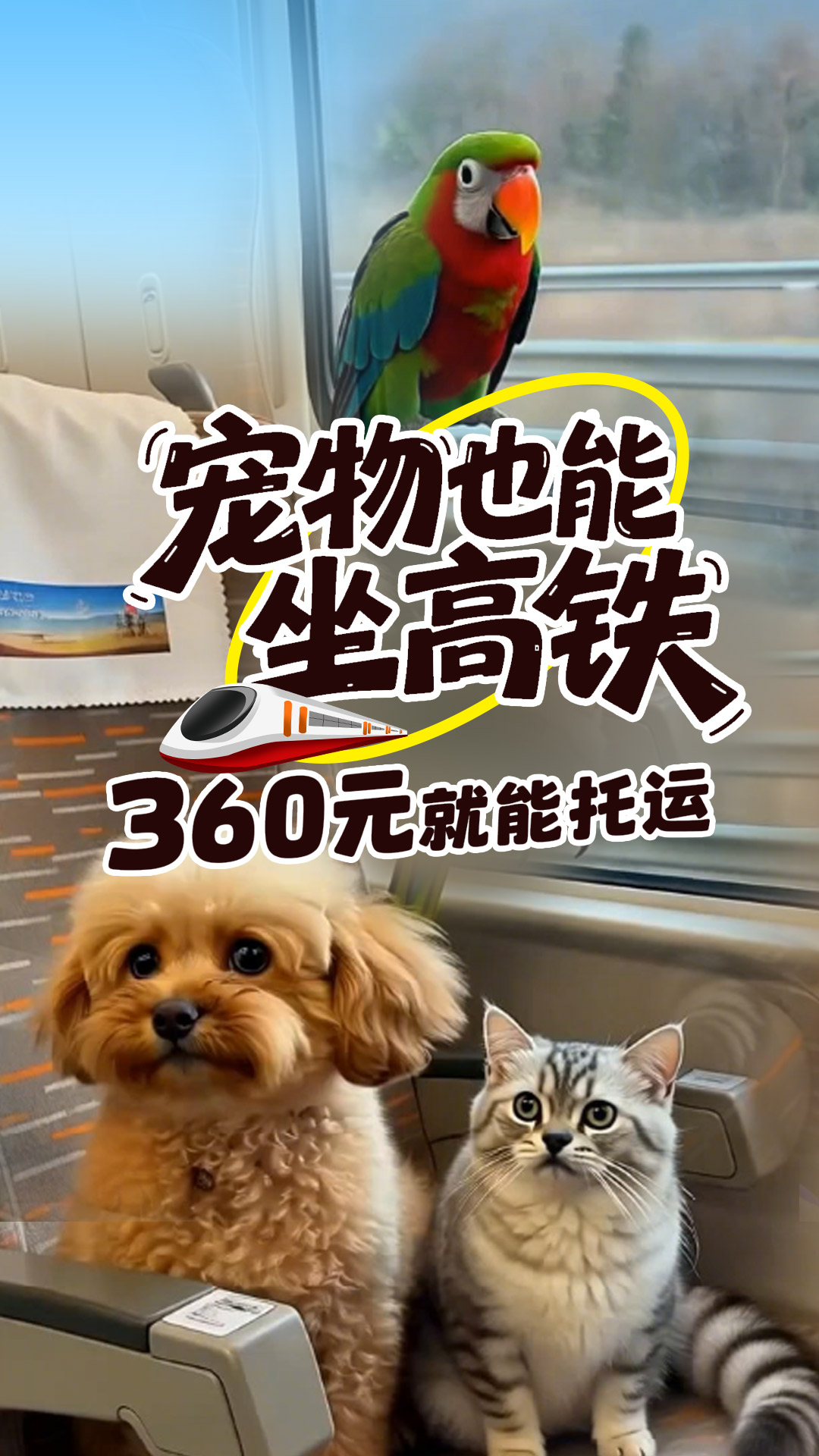 宠物也能坐高铁！40座高铁站可办理，360元就能托运，安全感拉满！