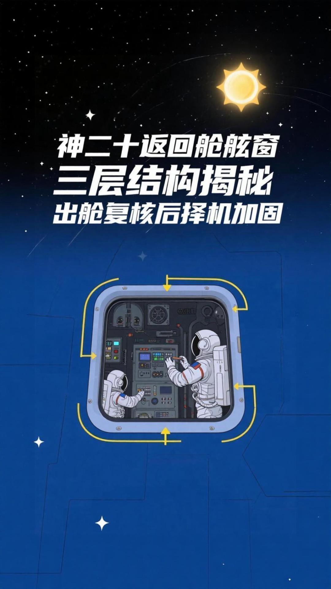 神二十返回舱舷窗三层结构揭秘，出舱复核后择机加固