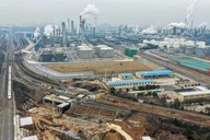 江西九江产业园管道涉铁工程21节框架桥全部顶进到位