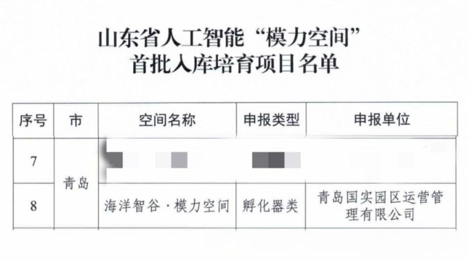 国实科技集团海洋智谷入选山东省人工智能“模力空间”首批入库培育项目名单