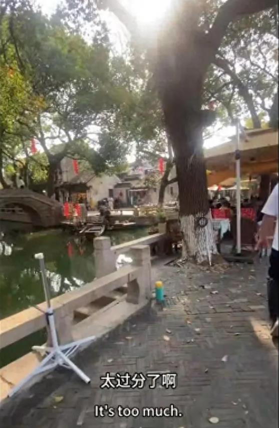 游客在苏州同里古镇景区公共区域拍照，遭商家驱赶抢夺手机，景区：商家做法不文明，将进行处理