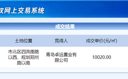 海信10.64亿竞得捷能南地块，楼面地价10020元/㎡
