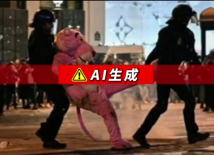“粉红豹”现身法国骚乱现场？实为AI伪造