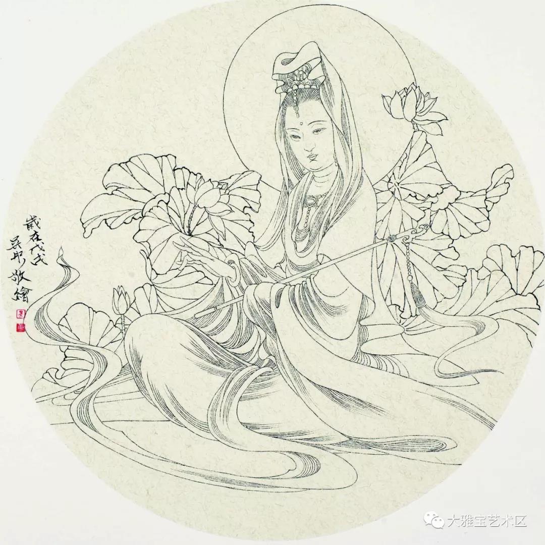 静观众妙—吴彤线描观世音菩萨三十三品