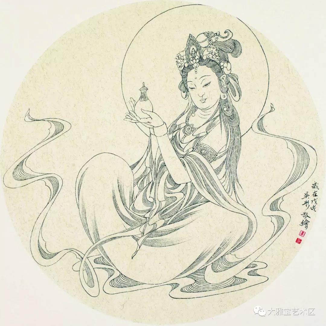 静观众妙—吴彤线描观世音菩萨三十三品