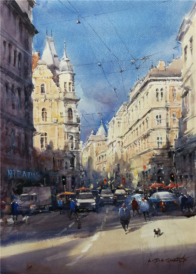 回澜阁李家成水彩意境