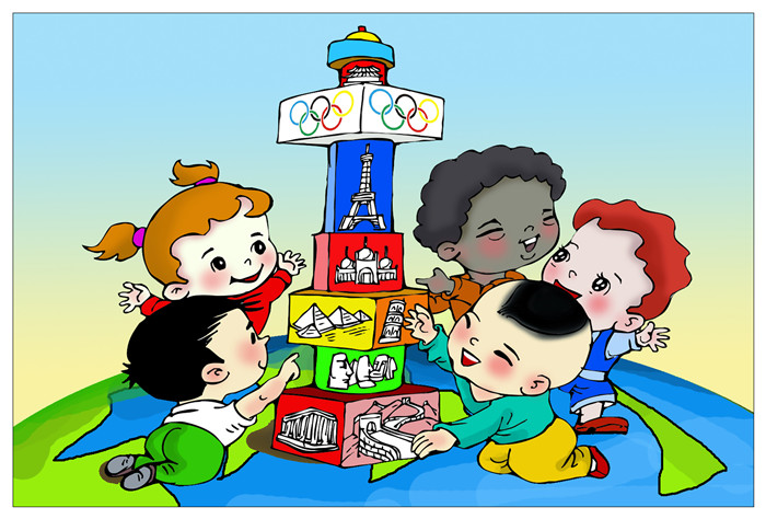 洪琥时评漫画童心共筑