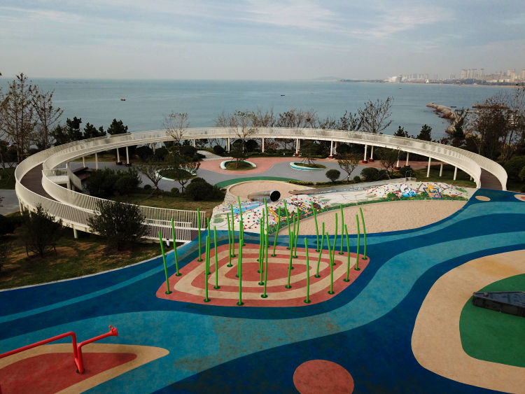 美哉航拍青岛西海岸新区凤凰山公园